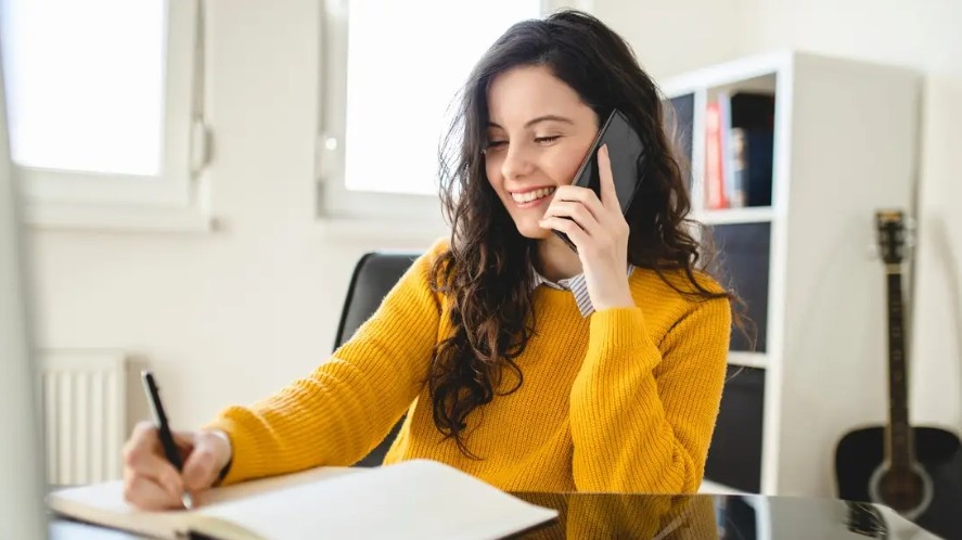 girl taking on phone